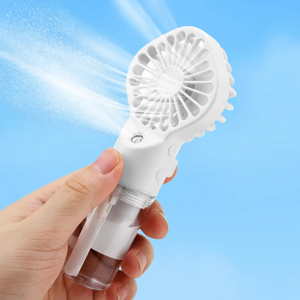 Handheld Misting Cooling Fan with 4 Adjustable Wind Speeds, Rechargeable Portable Mini Mist Humidifier Fan with Transparent 20mL Water Tank, Long Battery Life  Fan for Outdoor Travel, Picnic & Commute usb charge high-speed pocket air turbo tech strong