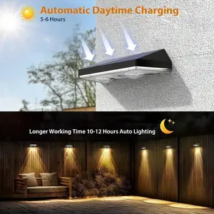 2 Packs Solar Fence Decorative Lights RGB Outdoor Smart Lighting for Christmas Halloween Shopping Malls Garages Stairs Garden