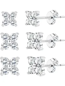 Women Stud Earrings Set, Hypoallergenic 925 Sterling Silver Design, Small Stackable Ear Cuff & Hoop Options