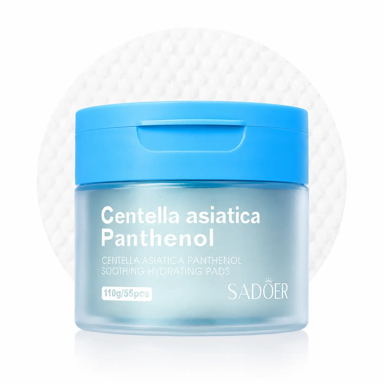 SADOER Snowwort Polyhydroxy Alcohol Moisturizing Absorbent Pads | Gentle Daily Facial Toner Pads, suitable for red and sensitive skin, providing soothing and calming effects | 55 pads