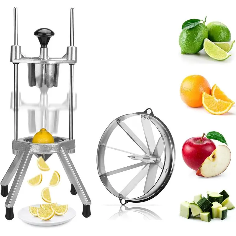 EMI 8-Blade Commercial Stainless Steel Lemon Wedger Cutter, Sturdy Aluminium Kitchen Utensil with Replacement Blade for Home or Commercial Food Prep of Limes, Tomatoes, Potatoes, 8 Blades, Home Or Commercial Use