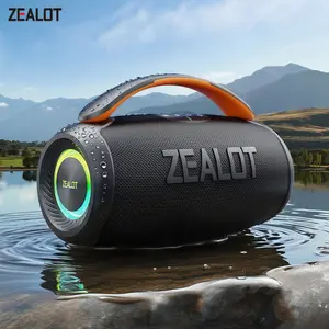 ZEALOT Bluetooth Speaker, 60W Max Loud Portable Speakers Bluetooth Wireless, IPX6 Waterproof Outdoor Speaker with Deep Bass Powerful Subwoofer/RGB Lights/All - Day Battery/EQ/TF/AUX/ for Home, Outdoor, Camping, Party,Pool,Travel,Gift.