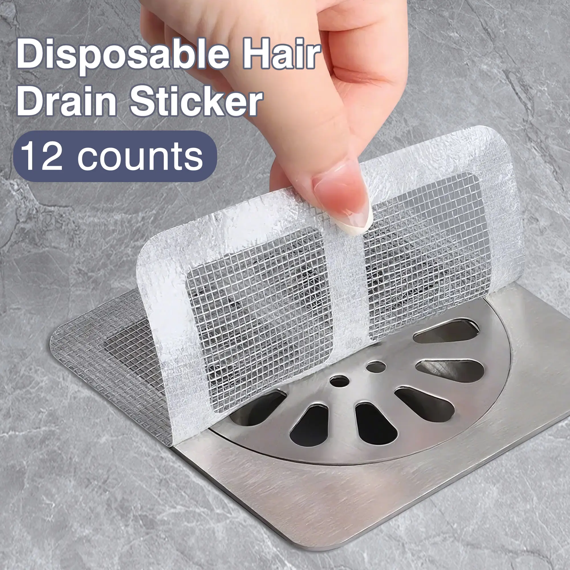 12 Counts Floor Drain Filter Screen, Portable Drain Strainer Cover for Hair Stopper,Sewer Hair Blocking Sticker,Disposable Hair Drain Sticker for Bathroom, Laundry, Bathtub, Kitchen,Sink,Home Bathroom Accessories, Bathroom Gadget, Summer Kitchen Supplies