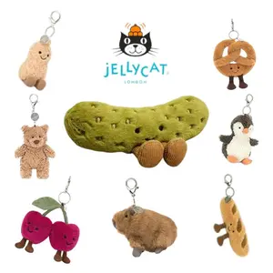 Jellycat Cute Plush Keychain Set Soft Animal Bag Charm Mini Stuffed Keychain for Backpack Handbag Lightweight Gift for Women Girls Birthday Christmas Valentine's Day Kawaii