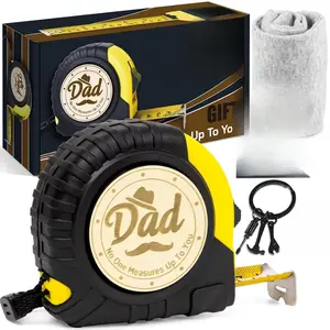 Father's Day Gifts Set: 25FT No One Measures Up to You Tape Measure & If Dad Can't fix it,no one can Keychain for Dad Birthday Christmas Gag Gift from Daughter, Son, Wife with Socks