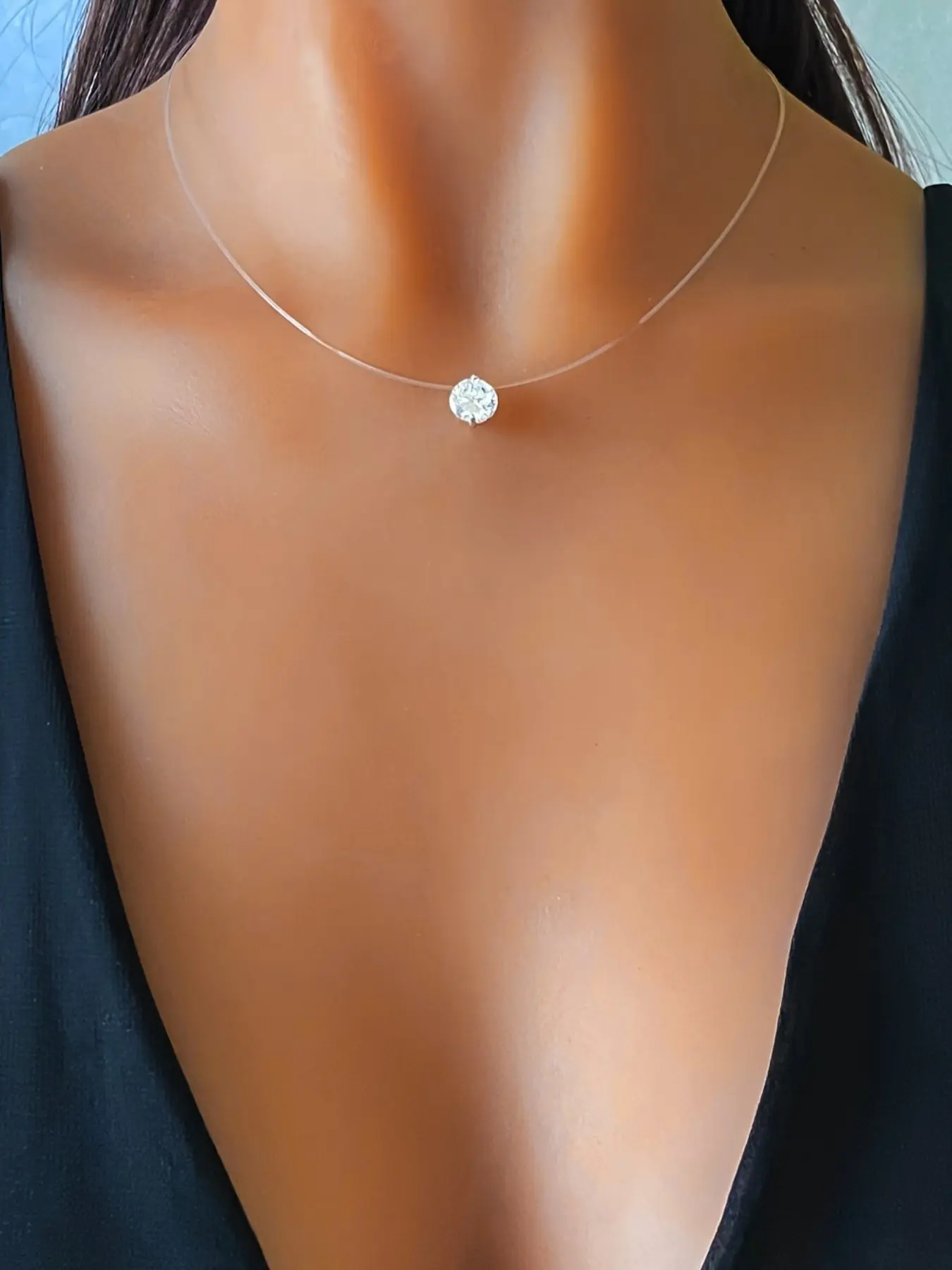 Fashion Zircon Pendant Necklace for Women, Simple Elegant Daily Wear, Versatile Casual Jewelry, Unique Personality Necklace, Zircon Stones Necklace