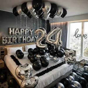 Black & Silver Graduation Balloons for Stylish Party Decorations and Photo Backdrops
