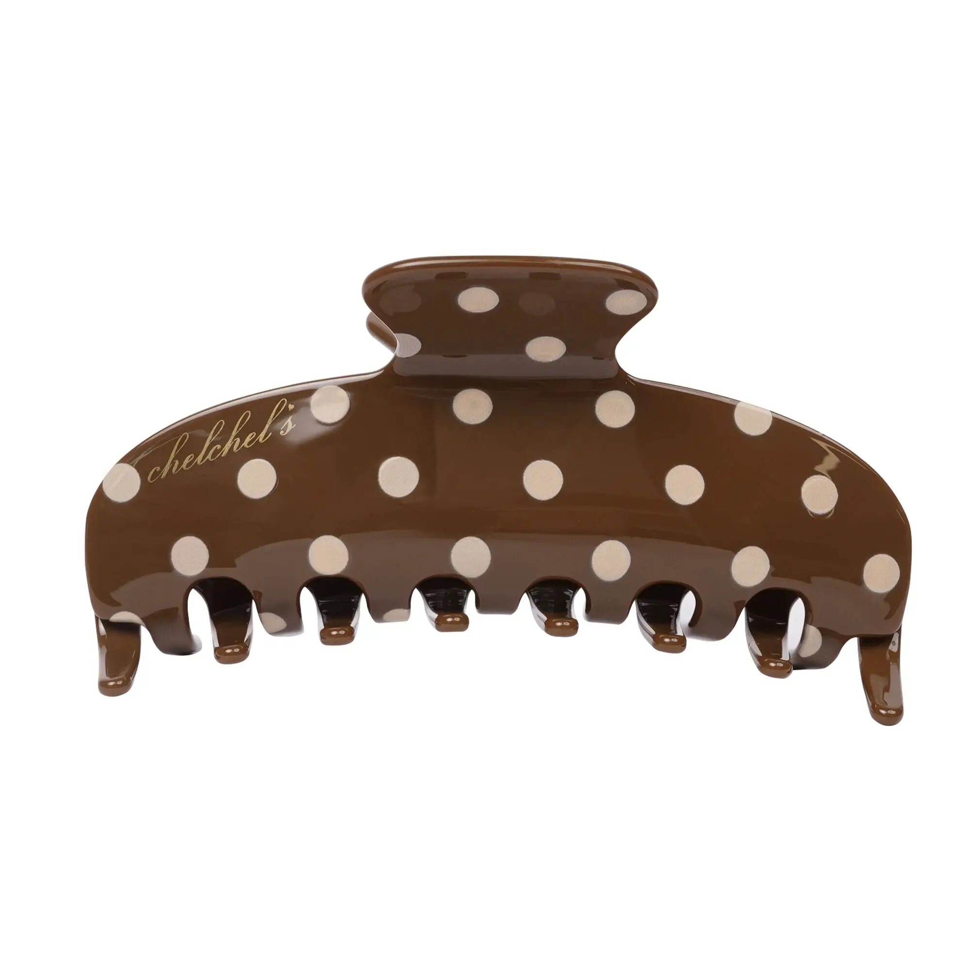 Chelchel's Jumbo Hair Claw Clips for Thick Hair - Hot Cocoa Handmade Premium Cellulose Acetate Puffy Claw Clip, Lightweight Strong Hold Aesthetic Hair Accessories