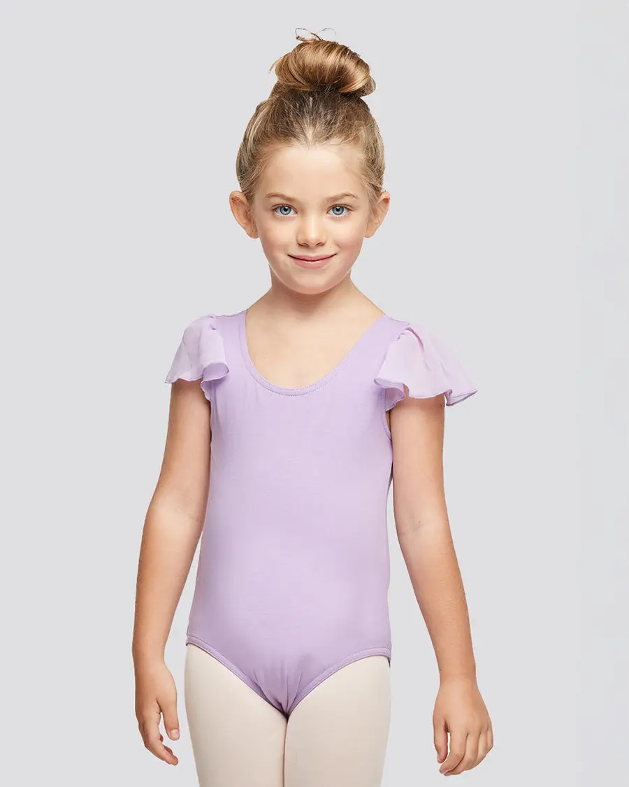 Girls Flutter Sleeve Cotton Dance Leotard Girls Flutter Sleeve Cotton Dance Leotard