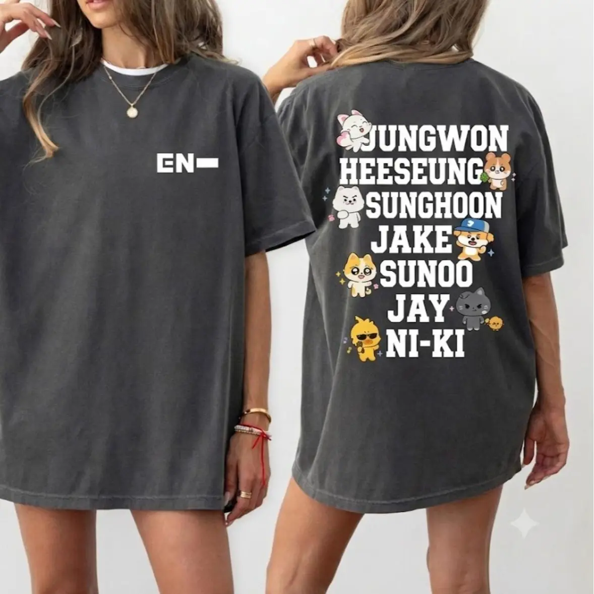 Comfort Color Kpop Boy Group 2 Sided Shirt, Concert Day Tee, Engene Fandom T-Shirt, Trendy Gift for Fans, Gift for Her