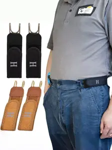 2Pcs Adjustable Buckleless Belt Hook Elastic Velcro Waist Buckle Waist Belt For Men‘s Gift Casual Belt With Buckle Adjustable Stretch Belt