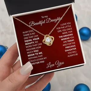 Daughter Gift: Sparkling Cubic Zirconia Knot Necklace – Meaningful Jewelry Gift for Birthday, Graduation, or Christmas