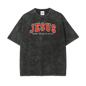 Jesus The Way The Truth The Life Washed Vintage Oversized Top Unisex T Shirt Crewneck Short Sleeve Tee Religious Gift For Women Men Christian Shirt Streetwear