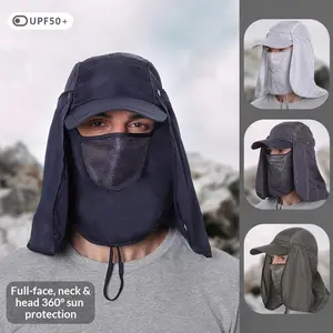 BIGWIG Unisex Outdoor Sun Hat, Full Face Coverage, Breathable and Quick-Drying Bucket Hat, Fishing and Hiking Hat with Face Mask and Neck Flap, Outdoor Sports Apparel, a must-have for summer outdoor activities