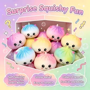 Cute Steamer Box Packaging,Unicorn Dumpling Squishy Toy | Jelly Gel Stress Fidget for Stocking Stuffers Classroom Rewards