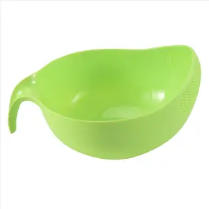 Rice Washing Filter Strainer Kitchen Tool Beans Peas Sieve Basket Colanders Cleaning Gadget Filtering With Handle Newest Green