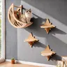 Moon & Star Wooden Cat Wall Shelves - Climb-Ready, Rounded Edge Safe Pet Furniture with Decorative Cutouts, Pre-Drilled Holes for Easy Wall Setup, Space-Saving Floating Perch Home Decor for Indoor Cats (Bedroom, Living Room)