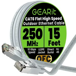 GEARit Gray Cat6 Flat Outdoor Ethernet Cable GEARit Gray Cat6 Flat Outdoor Ethernet Cable