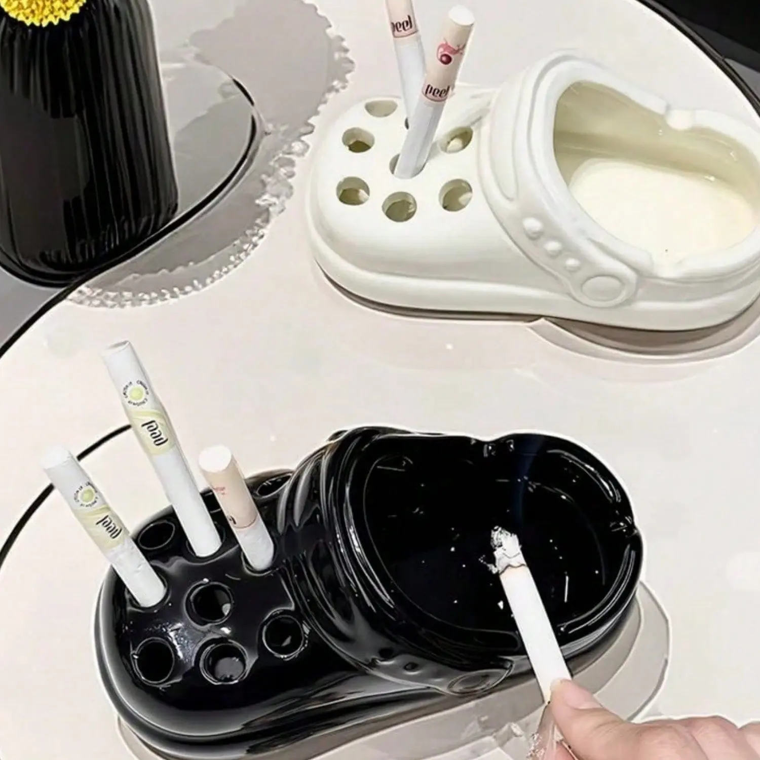 Unique Soft Clay Ceramic Sandal Ashtray, Creative Decorative Desk Ashtray, Perfect Gift for Valentine's Day, New Year, Lunar New Year, Men's Gift