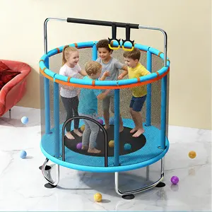 500lbs Capacity Kids Trampoline - Full Anti-Rust Frame with Safety Net, Adjustable Gymnastics Bar & Toys | Ideal Gift for Boys & Girls