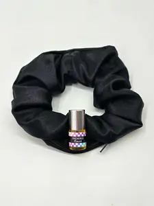 Satin Black Scrunchie+