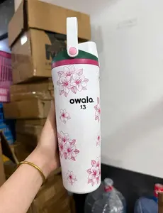 Owala Floral Insulated Water Bottle Flip Lid Leakproof Travel Cup