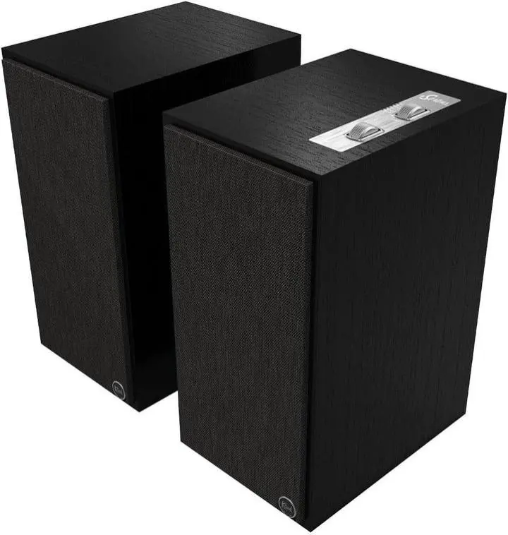 Klipsch The Sevens Powered Stereo Audio Speakers (Pair, Black, 1071276) - Heritage-Inspired, 6.5" Woofer, 1" Tweeter, Bluetooth, HDMI, Remote Control, Amplifier, Subwoofer Compatibility, Digital Connectivity, Smartphone Pairing, Cable Included