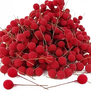 300 count 12mm Artificial Holly Berries, Artificial Berry, Mini Frosted Fruit Holly Berries for Christmas Tree Decorations Crafts Party Wedding Holiday Season Winter Decor  Decor