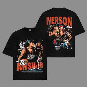 Allen Iverson Shirt Premium Cotton Version 2, The Answer Fans, The Answer Shirt, Sixers Nation Fans, Philly Faithful Fans, Basketball Shirt, Game Day Fit