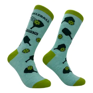 Women's Pickleball Legend Socks Funny Sarcastic Pickle Ball Lovers Paddle Joke Footwear Funny Graphic Socks Comfortable Fitted Spandex Cotton