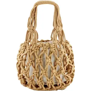 Straw Bag for Women  Thread Crochet Bags Summer Beach Purse Casual Bucket Handbag