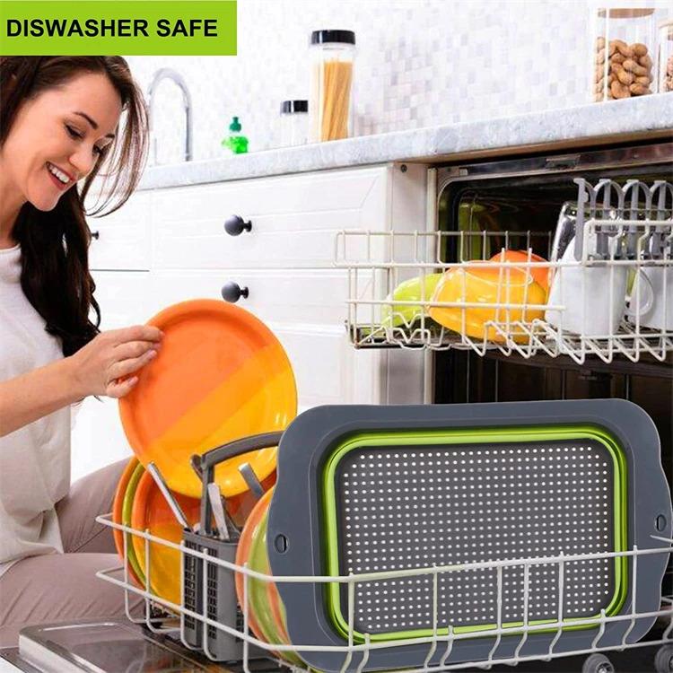 Collapsible Colander Strainer Expandable Over the Sink Colander Foldable Large Colander Basket to Wash Vegetable Fruit YY128