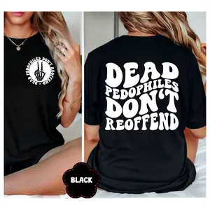 Retro Unisex Dead Pedophiles Don’t Reoffend Shirt, Protective Child Parent Shirt We Love Our Kids Skull Graphic Tee