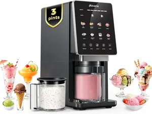 <Kick Off Frozen Treats> 10-Program Electric Ice Cream Maker - 3 Pints Large Capacity - Perfect for High Protein, Keto & Vegan Desserts - Smooth Texture summerwins