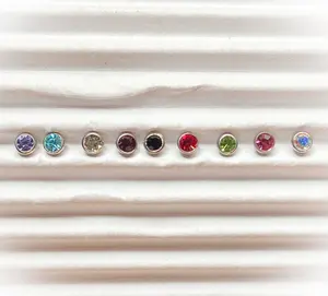 Body Jewelry Replacement Parts - 10pk Steel Internally Threaded 16g CZ Gems