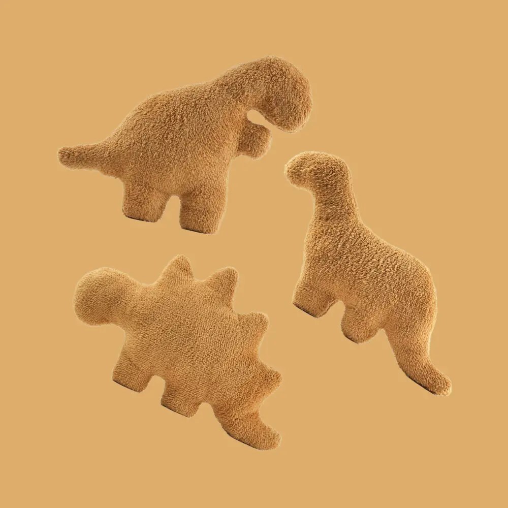 Chubbyjoy 12” 27" Dino Nugget Plush Pillow Dinosaur Brown Home Decor Gift for Kids Pet Plushies Plush Toy