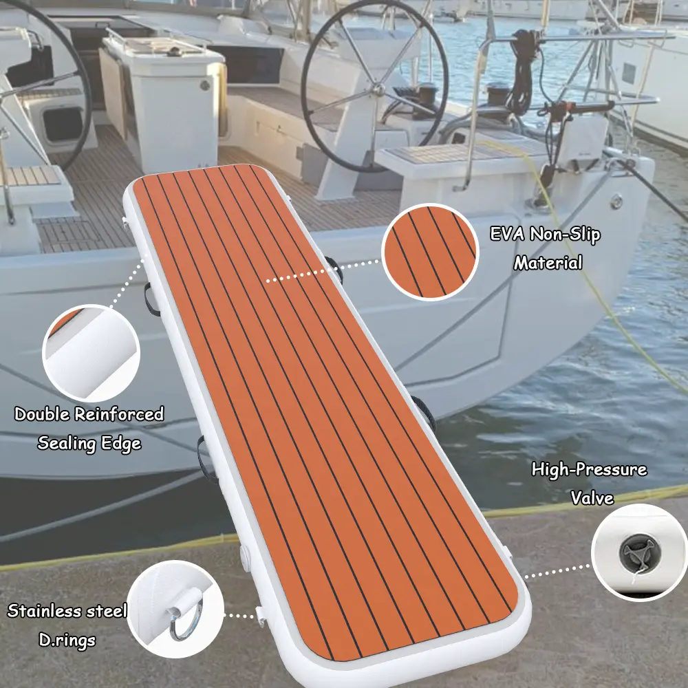 Inflatable Gangway for Yachts Portable, Durable, and Space-Saving Boarding Solution with Non-Slip EVA Surface, Stainless Steel D-Rings