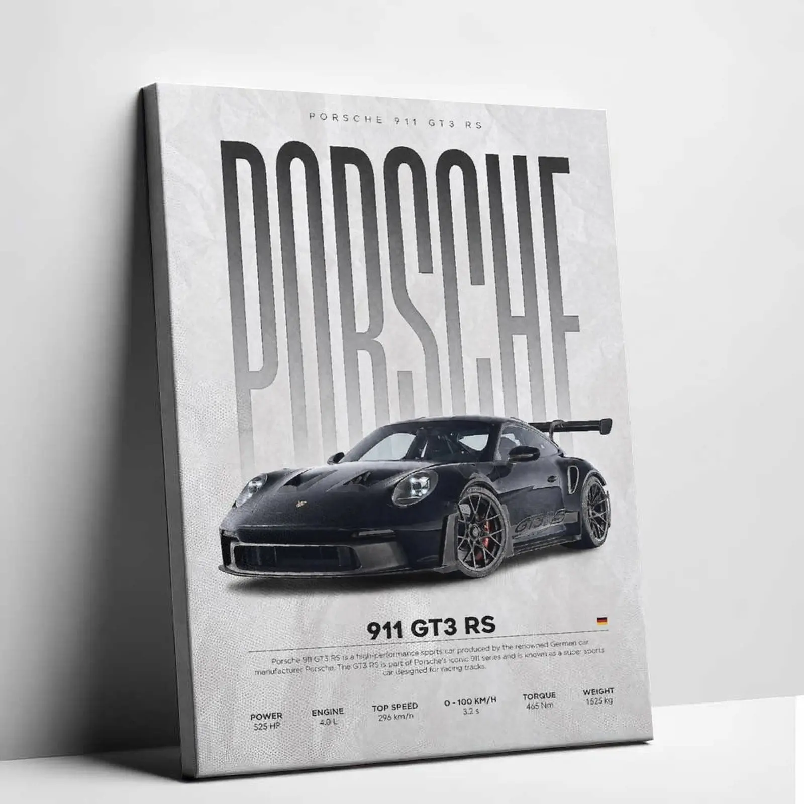 Poster Classic GT3RS Tech Specs Canvas Print Art, High Resolution Sports  Parameter Poster, Cool Garage Wall Decor, Minimalist Room Aesthetic, Office Study Space Decoration, Trendy Art Gift for  Lovers