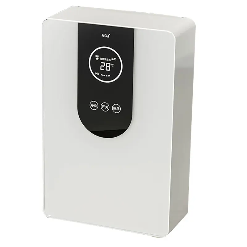 Compact Body Touch Panel Home Dehumidifier - Low Noise, Energy Saver, Adjustable Modes, Indoor Moisture Control Device, Prevents Clothing Damp, Eliminates Musty Odors for Bedroom, Basement