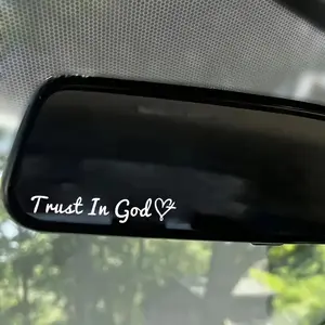 Trust in God Letter Pattern Car Sticker, Car Rearview Mirror Sticker, Car Exterior Decoration Accessories for Car Window, Bumper and Rearview Mirror, Sticker for cars