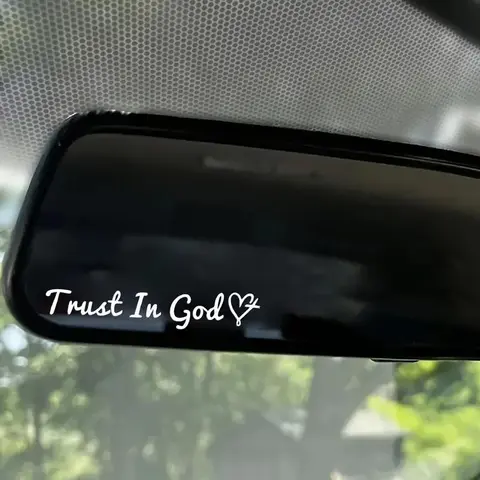 Trust in God Letter Pattern Car Sticker, Car Decorative Sticker, Car Rearview Mirror Sticker, Car Exterior Decoration Accessories for Car Window, Bumper and Rearview Mirror, Sticker for cars, Decal For Cars, Car Decals