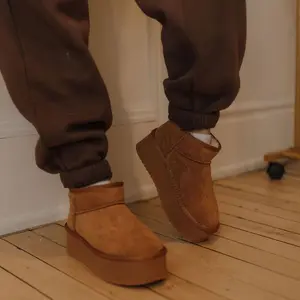 That girl platform bootie tan suede