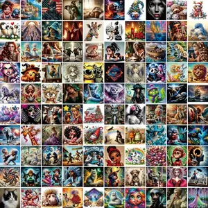 10pcs/20pcs/30pcs Diamond Painting Kit, 20x20cm Full Drill Art Set, Diamond Art Tools, DIY 5D Craft Handicraft for Beginners & Adults, Home Wall Decor Gift  Random style