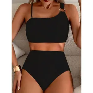 New European and American style solid color two-piece swimsuit for women, tight-fitting sexy bikini swimsuit for women, swimwear KA-P230-01