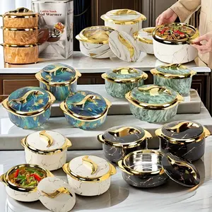 British-Style 3-Piece Insulated Stainless Steel Lunch Box Containers Set - 1.6qt, 2.1qt, 2.6qt Capacities, 2-Tone Look, Home Organizer Storage Box, Ideal Back-to-School Gift, Three Pieces summerwins,summerwins