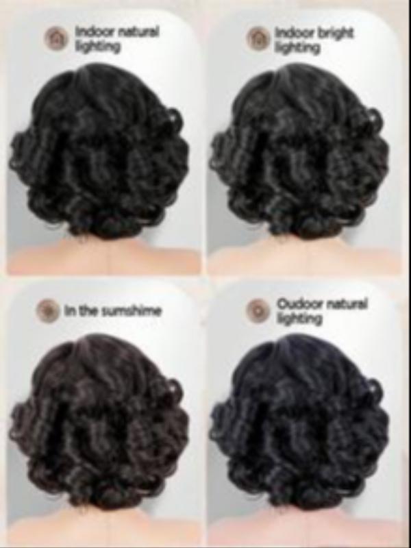 Women's Short Curly Bob Wig, Large Curl Puffy Wave Side Part Synthetic Hair, Natural Look Daily Wear, Easy Maintenance & Stylish Design