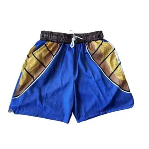 Vegeta Battle Suit Gym Shorts Men's Basketball Mesh Anime Shorts With Four Pockets Athletic Sweat Walking Gym Shorts