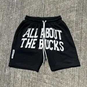 Black AllAboutTheBuck$ Distressed Shorts