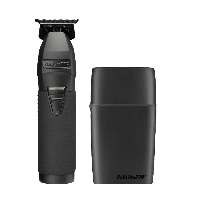 BaBylissPRO BlackFX+ Cordless Titanium Trimmer with Double Foil Shaver, Includes Storage Solution
