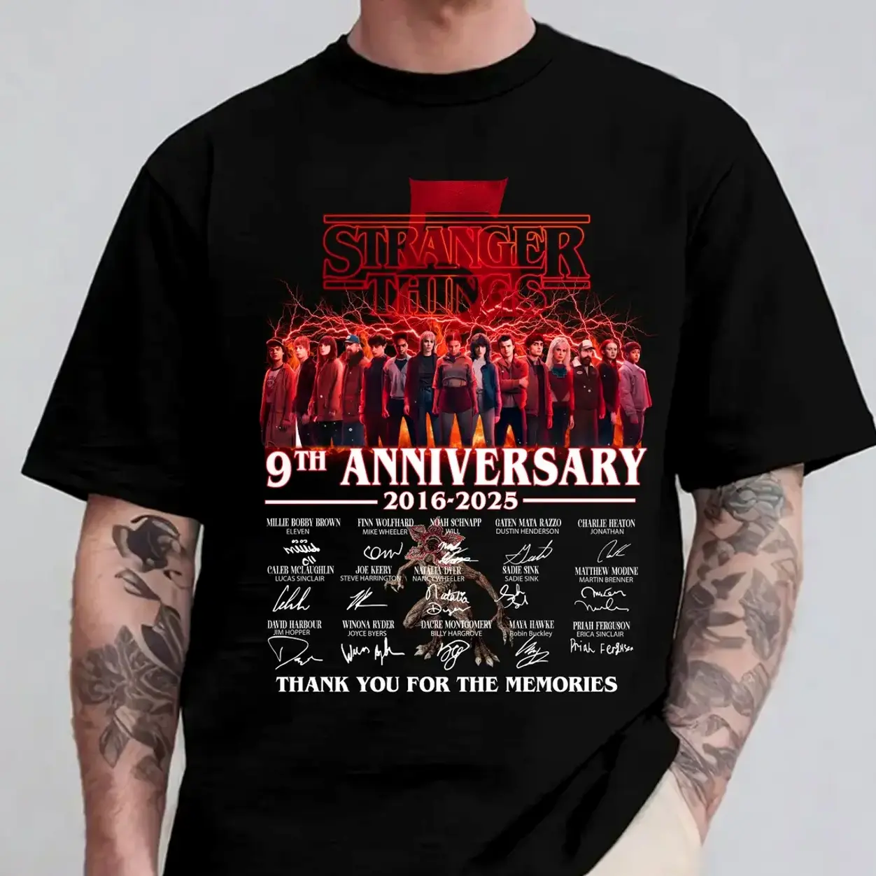 Strangerthings 5 9th Anniversary 2016-2025 Shirt, thank you for the memories Shirt, Movie Tee, Xmas Gift, For Men And Women